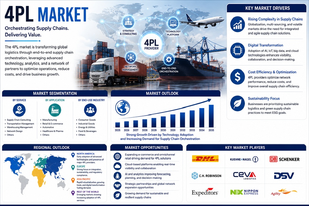 4PL Market to Near $158.61 Billion by 2035 as Supply Chain Orchestration Becomes a Strategic Imperative